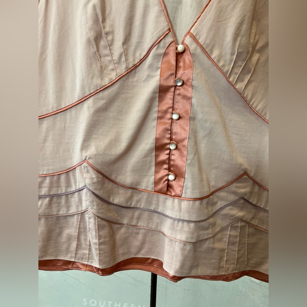 New Marc Jacobs vintage deadstock silk cotton pink blouse buttons pleats 12 - Picture 5 of 7